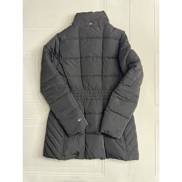 Tommy Hilfiger Puffer Jacket Womens Medium Small Full Zip Button No Hood - Picture 6 of 6